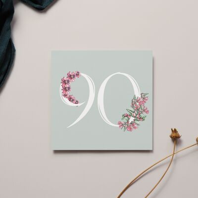 Carte florale du 90e anniversaire