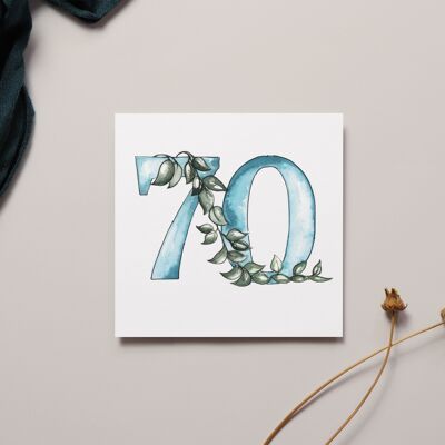 Carte Aquarelle florale 70e anniversaire