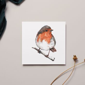 Robin Aquarelle Carte de vœux