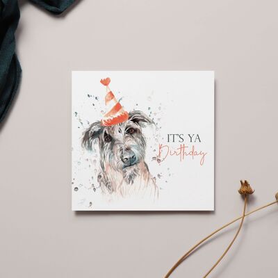 Tarjeta de sentimiento de perro "It's Ya Birthday"