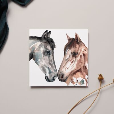 Carte de conception d'aquarelle de cheval équestre