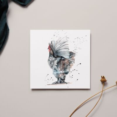Carte de conception aquarelle de poulet