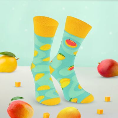 Calcetines de mango - calcetines tropicales casuales no coincidentes