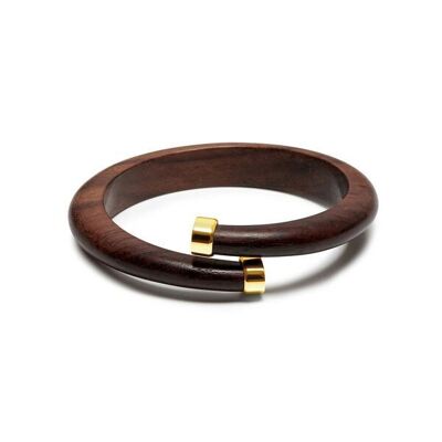 Brazalete envolvente de palisandro y oro