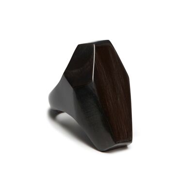 Black abstract horn ring