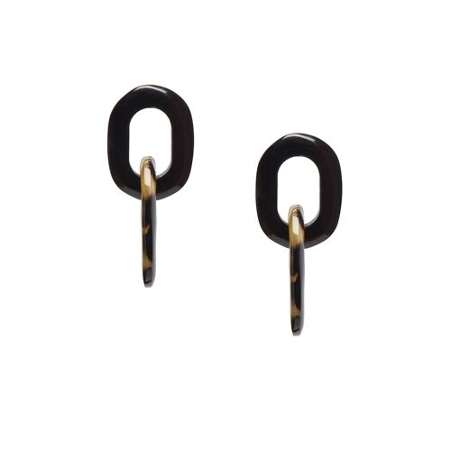 Black Natural double link earring