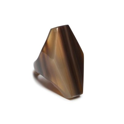 Brown abstract horn ring