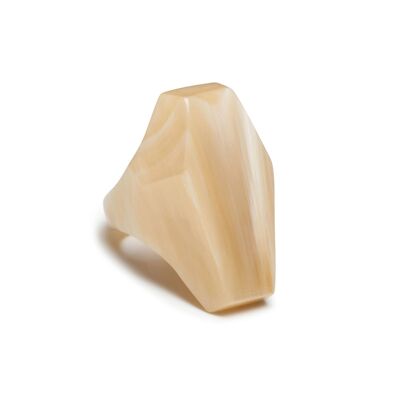 White abstract horn ring