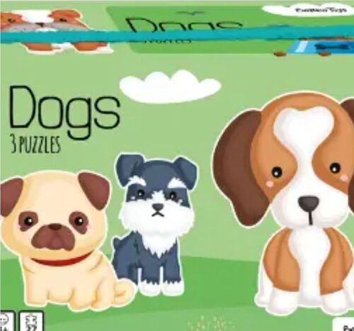Little Bright Ones - 3 Puzzles -  Dogs