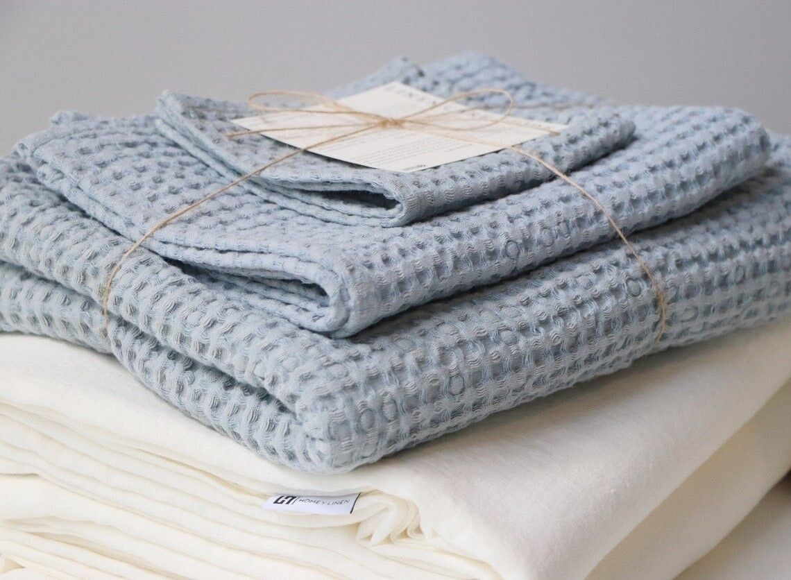 Waffle Bath Towels - Linen Sauna Towels