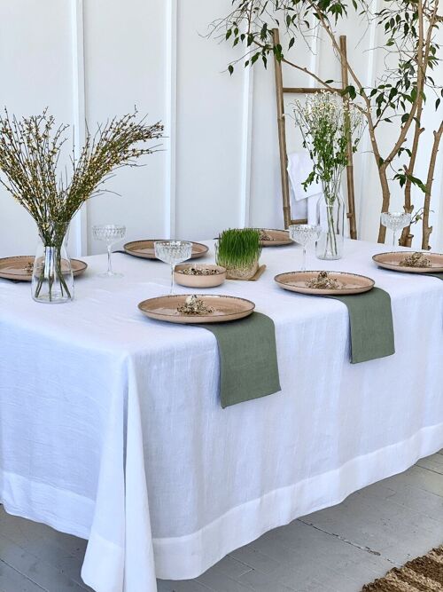 Linen Tablecloth with Luxury 10cm Hem