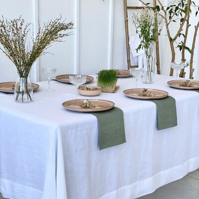 Linen Tablecloth with Luxury 10cm Hem