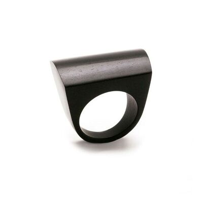 Curved wooden ring - Black wood