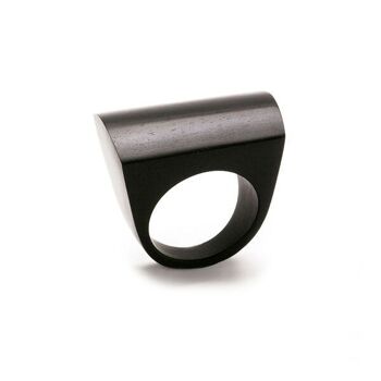 Bague en bois courbée - Bois noir 1