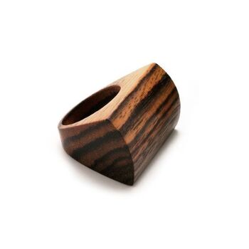 Bague en bois courbée - Palissandre 1