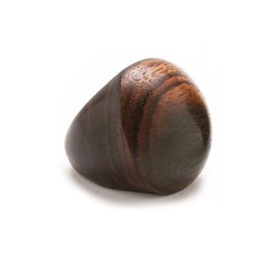 Domed brown wood ring