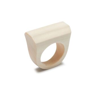 Bague rectangulaire en bois - Bois blanc 1