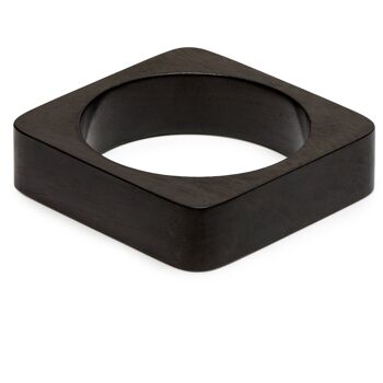 Bracelet jonc carré en bois noir 4