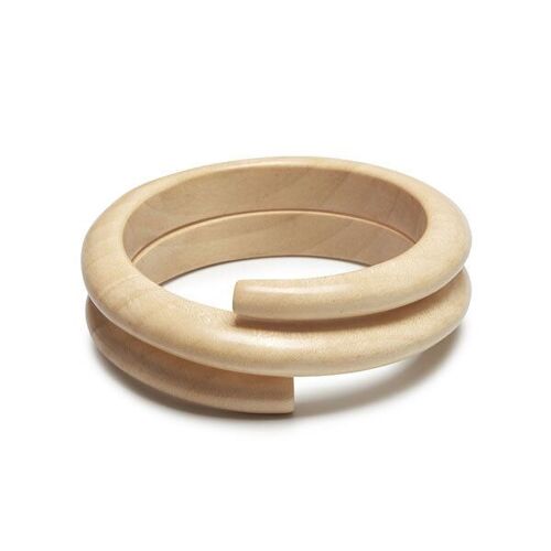 White wood spiral bangle