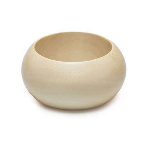 Wide White wood bangle