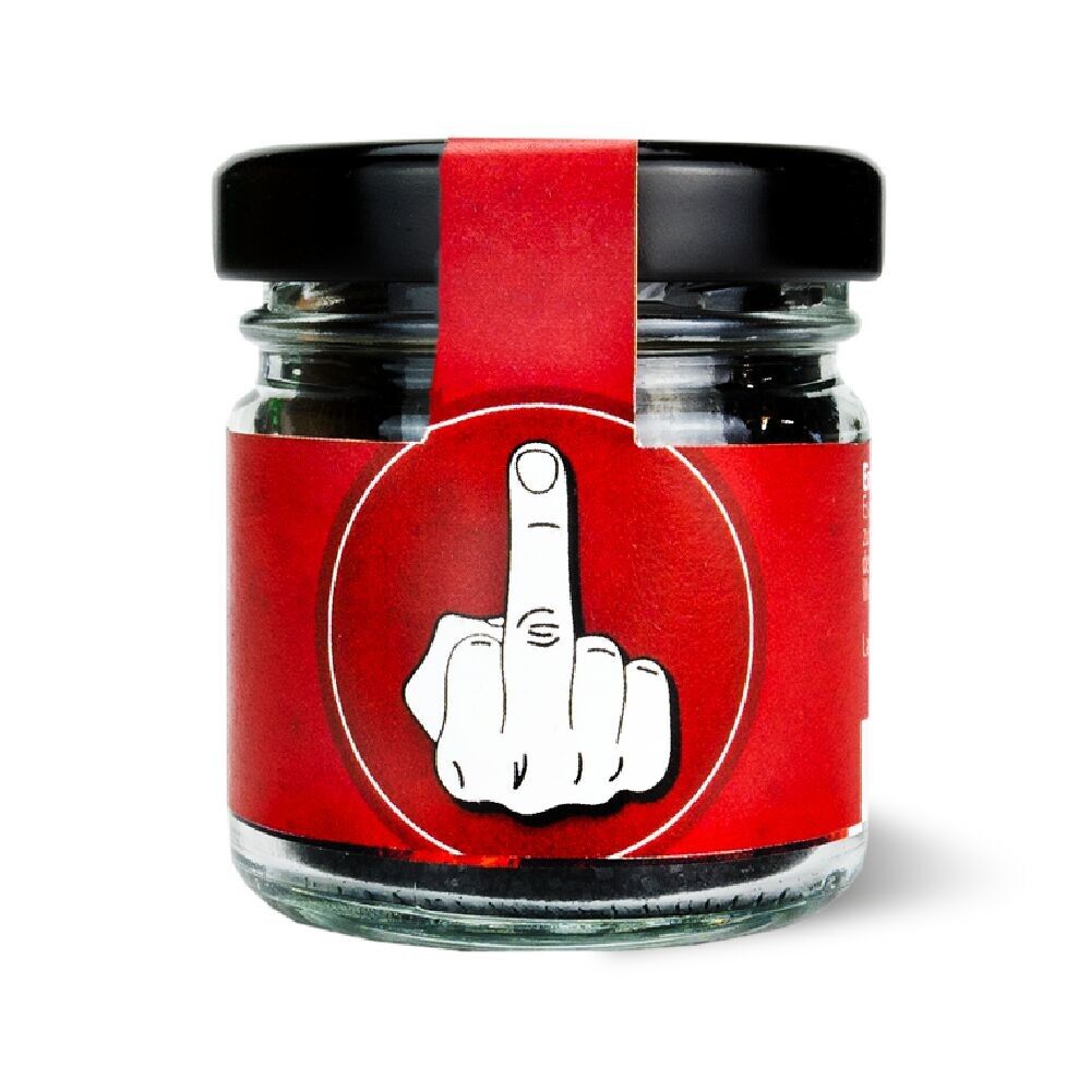 Mini barattolo di sale "No" per dito medio