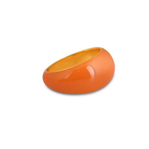 Gold and orange enamel domed ring