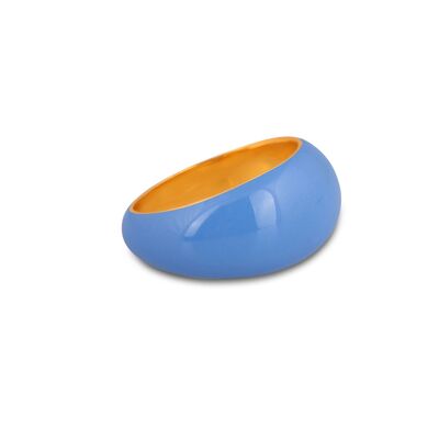 Gewölbter Ring aus Gold und blauem Email