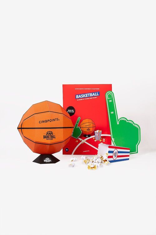 Puzzle 3D en papier à monter et personnaliser Basketball JO Paris 2024