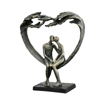 Escultura Corazón Beso bajo el Árbol H.30 centimetros