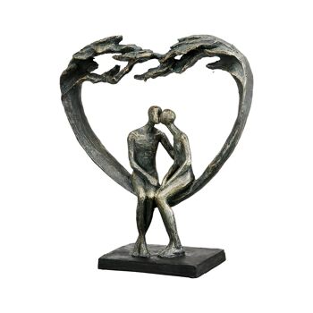 Sculpture Coeur Baiser sous Arbre H.30 cm 1