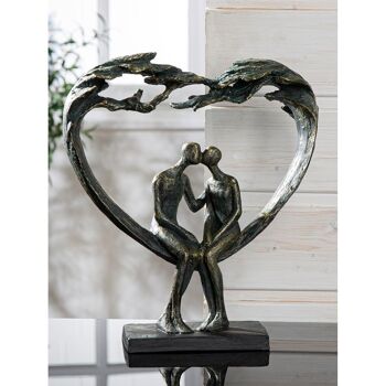 Sculpture Coeur Baiser sous Arbre H.30 cm 2