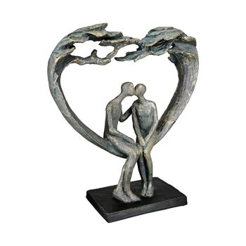 Sculpture Coeur Baiser sous Arbre H.30 cm 3