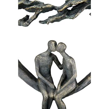 Sculpture Coeur Baiser sous Arbre H.30 cm 4