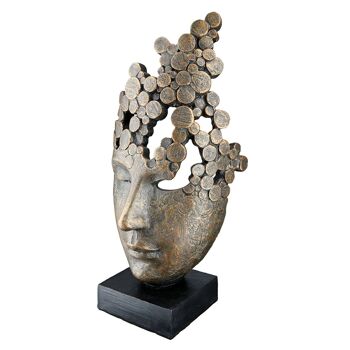 Sculpture Visage Masque Féminin H.31,5 cm 3