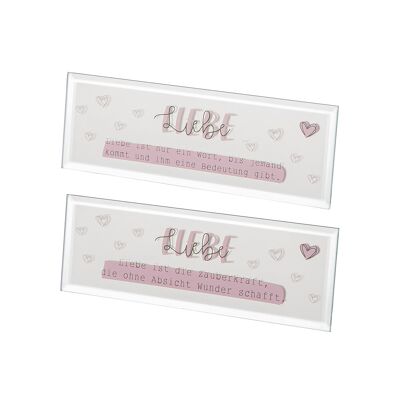 Objeto decorativo rectangular Love Miracle H.6 cm - 2 veces surtido