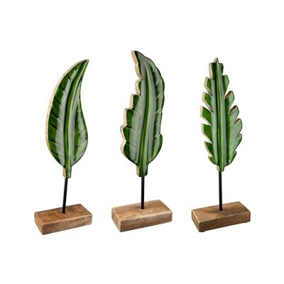 Stand relief leaf 3-fold sorted dark green - 3-fold sorted