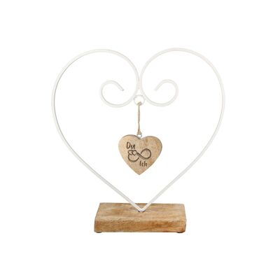 Support coeur relief Toi & Moi H.29,5 cm