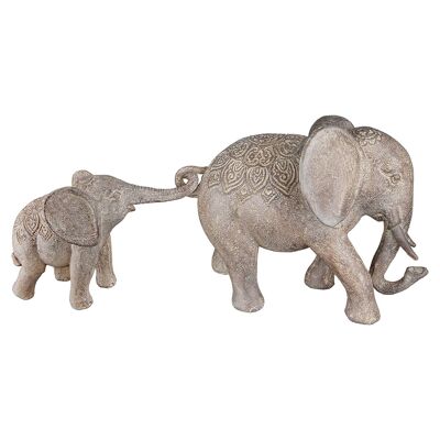 2 pezzi Figura di elefante Mweya H.15,5 centimetri