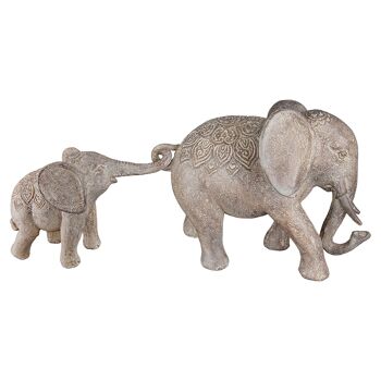 2 pièces. Figurine éléphant Mweya H.15,5 cm 1