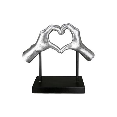 Sculpture Heart Amour silver H.26.5cm