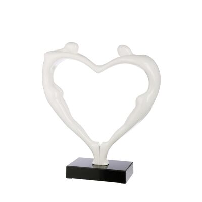Escultura corazón corazón pareja H.55cm