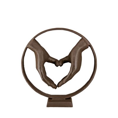 Sculpture mains coeur rondes H.23 cm