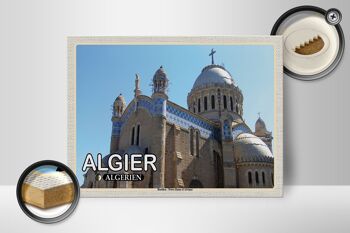 Panneau en bois voyage 40x30cm Alger Algérie Basilique Notre-Dame 2