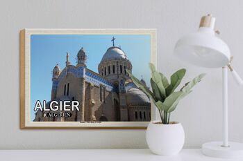 Panneau en bois voyage 40x30cm Alger Algérie Basilique Notre-Dame 3