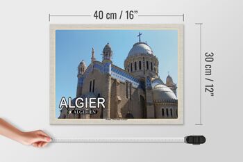 Panneau en bois voyage 40x30cm Alger Algérie Basilique Notre-Dame 4