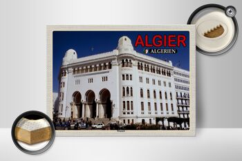 Panneau en bois voyage 40x30cm Alger Algérie poste principale cadeau 2
