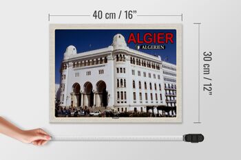 Panneau en bois voyage 40x30cm Alger Algérie poste principale cadeau 4