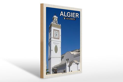 Holzschild Reise 30x40cm Algier Algerien Moschee El Jdid