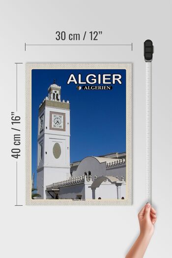 Panneau en bois voyage 30x40cm Alger Algérie Mosquée El Jdid 4