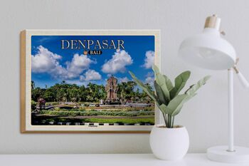 Panneau en bois voyage 40x30cm DENPASAR complexe du temple de Bali décoration murale 3